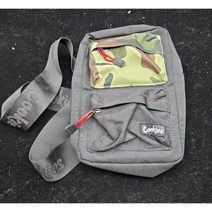 Cookies SF Rack Pack Smell Proof Over The Shoulder Bag Black Camo Double Zip